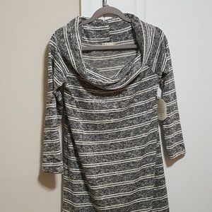 NWT Altar'd State Gray Stripe Cowl Neck Dress
